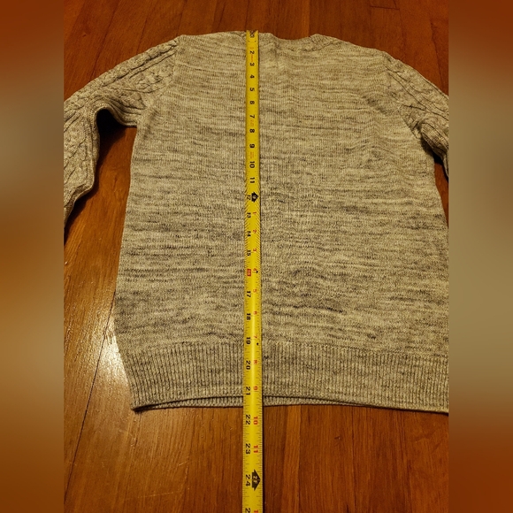 H&M women's acrylic-cotton blend gray twisted knit ribbed pull-over sweater - Picture 7 of 8